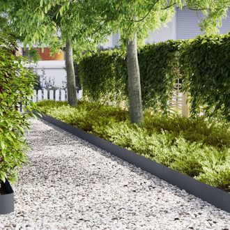 Berkfield Home Lawn Edgings 50 pcs Anthracite 100x0, 5x20 cm Steel