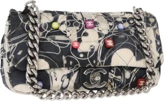Chanel Pre-owned Vintage Satin Schoudertas - Dames - Vintage Schoudertas - Veelkleurig - ONE Size - Satijn - Vintage