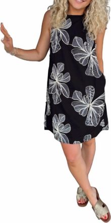 THML Clothing Womens Sleeveless Floral Embroidery Detail Dress In Black