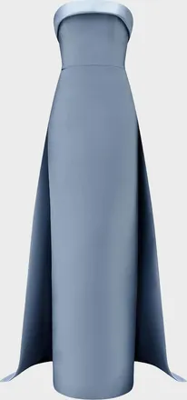 Amsale Strapless Column Gown with Detachable Cape