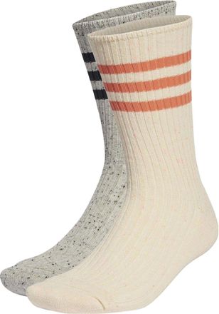 adidas Lounge Crew Socks 2 Pairs Beige Grey HT3460