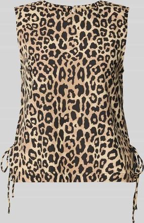 Vila Blusentop aus Viskose-Mix mit seitlicher Schn&uuml;rung in Beige, Gr&ouml;&szlig;e 36