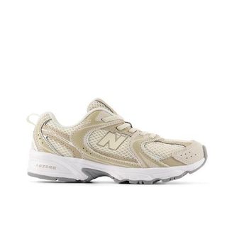 New Balance Bambino 530 Bungee Lace in Beige/Marrone, Pelle, Taglia 32.5