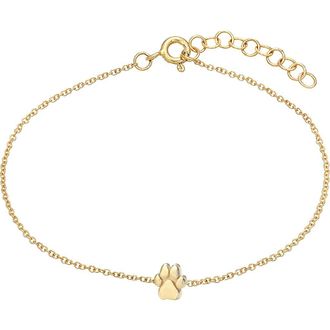 Zoe Lev Jewelry Tiny Paw Chain Bracelet in Yellow Gold at Nordstrom