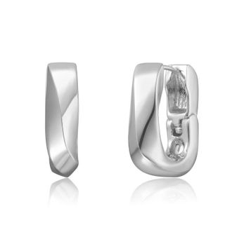 Rachel Glauber Geometric Rectangle Mini Hoop Earrings