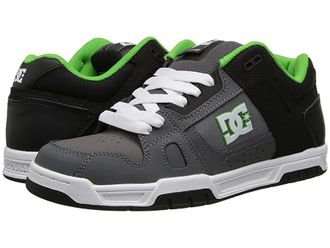 DC Stag Mens Skate Shoes Black/Grey/Green 1 : 12.5 D - Medium, Leather/Suede