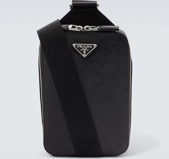 Prada Logo leather shoulder bag