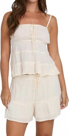 Billabong Keona Mini Woven Shorts In White Cap