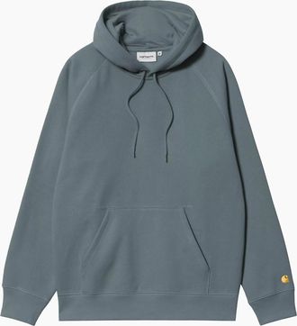 Carhartt Work in Progress Mens Carhartt WIP Chase Hoodie Cozy Blue/Gold - Grey - Size: 42