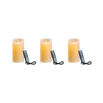 OEM 3 Velas Led, Velas Parpadeantes Sin Llama, Velas Recargables, Velas De Cera Aut&eacute;ntica Con Mando A Distancia, 10 Cm