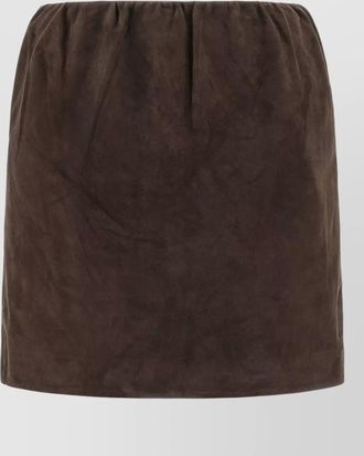 Rotate suede skirt elastic waistband refined design