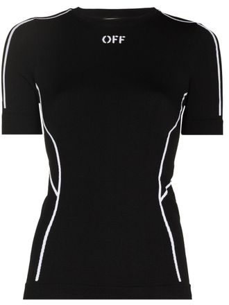 Off-white Off-stamp performance T-shirt - women - Polyamide/Spandex/Elastane - L/XL - Black