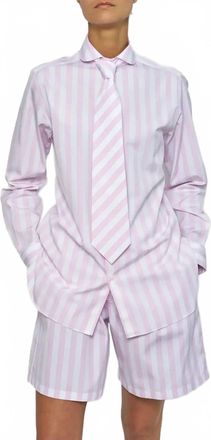 S&eacute;bline Chesmise De Garcon Shirt In Pink/white