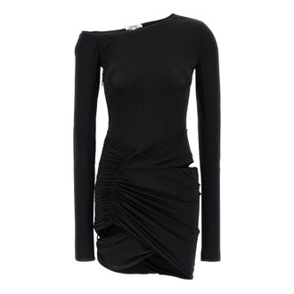 Nensi Dojaka Short Dresses, female, Black, M, Asymmetrical Stretch Dress