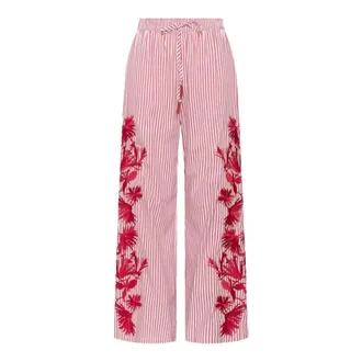 Maliparmi Maliparmi, Broeken, Dames, Rood, L, Katoen, Lange Rechte Jogger