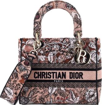 Dior Lady D-Lite Bag Embroidered Canvas Medium satchel - Nero