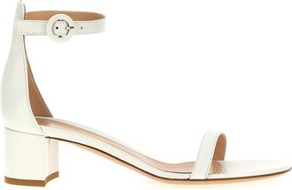 Gianvito Rossi Gaeta 45 Sandalen - Dames - Sandalen met hakken - Wit - 40 EU - Leer - Schoenen