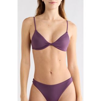Volcom Simply Seamless Twist Front Bikini Top in Mulberry at Nordstrom Rack, Size X-Large