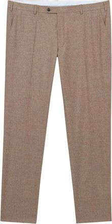 Brooks Brothers Wollen broek van scheerwol - Heren - Nette broeken - Beige - W38 - Wol - Broeken