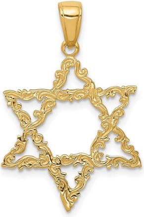 Diamond2Deal 14k Yellow Gold Star of David Pendant