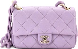 Chanel Funky Match Flap Bag Quilted Caviar Mini crossbody bag - Paars