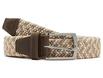 Johnston & Murphy Woven Stretch Knit Belt Mens Belts Tan : 36