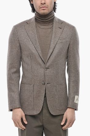 Corneliani CC COLLECTION Blazer 2 Bottoni in Misto Lana Vergine con Tasche a Toppa Corneliani