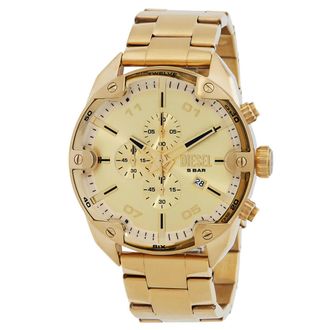 Diesel Spiked Chronograph Quartz Gold Dial Mens Watch DZ4608