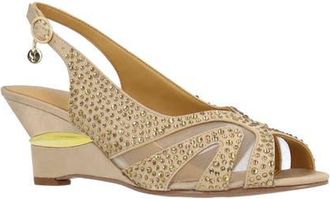 J. Reneé Lovela Slingback Wedge Sandal in Beige at Nordstrom, Size 10.5