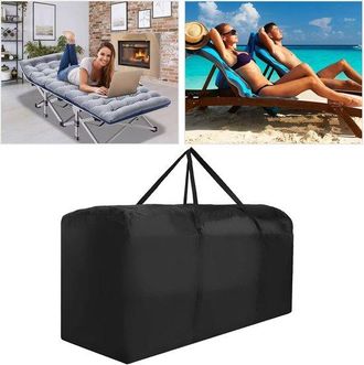 No Brand Bolsa Protectora Impermeable De Gran Tama&ntilde;o Para Cojines De Muebles De Patio, Con Cremallera Y Asa (1 Unidad, 68 X 30 X 20 Pulgadas, Color Negro)