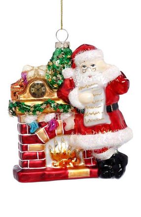 Mark Roberts Santa by Fireplace Ornament, Set of 6 in Red at Nordstrom