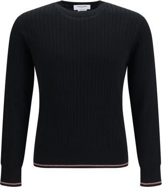 Thom Browne Black Crew Neck Sweater