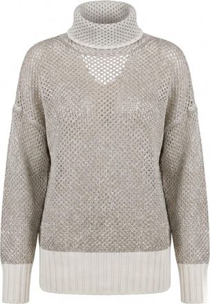 Twin-Set Mesh Turtleneck Sweater