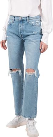 Frame Denim Straight Jeans - Dames - Regular Fit Jeans - Blauw - W28 - Katoen - Jeans