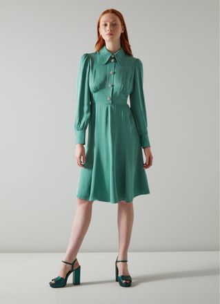 L.k. Bennett Womens Mira Dress, Sage - Green - Size 16 UK