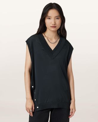 AllSaints Wool Bern Studded Wool Tank, Size: S