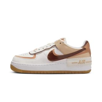 Nike Fitness, Dames, Wit, 38 1/2 EU, Leer, Air Force 1 Shadow