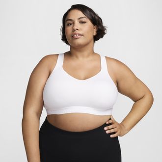 Nike Womens Indy High Support Padded Adjustable Sports Bra (Plus Size) in White | FJ1971-100