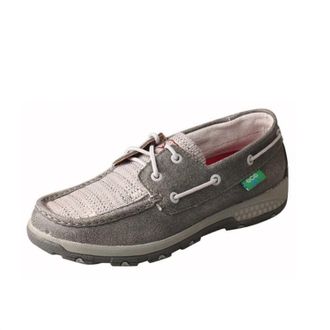 Twisted X Boots Womens Boat Shoe Driving Moccasin In Grey Eco