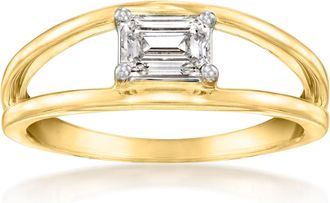 Ross-Simons Lab-Grown Diamond Split Ring in 18kt Gold Over Sterling