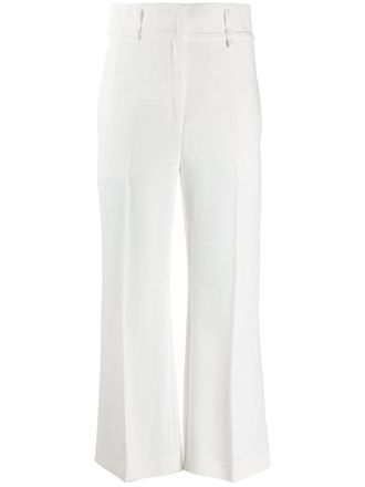 Pucci flared cropped trousers - women - Viscose/Polyamide - 40 - White