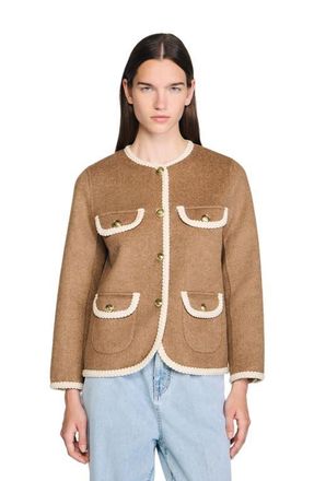 Sandro Double-faced jacket in Dark Blond at Nordstrom, Size 42 Eu