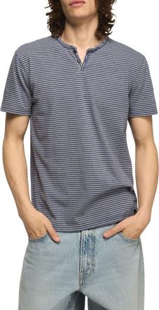 Lucky Brand Stripe Venice Burnout Henley in Blue Multi at Nordstrom, Size X-Large