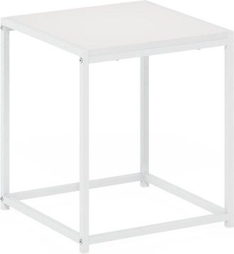Furinno Camnus Modern Living End Table, Solid White/White