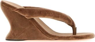 Balenciaga Brown Logo Wedges