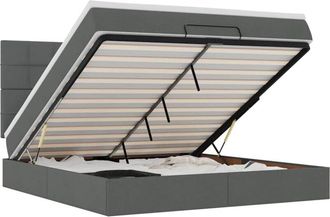 vidaXL Vidaxl - Estructura Cama Otomana Colch&oacute;n Tela Gris Oscuro 180x200cm