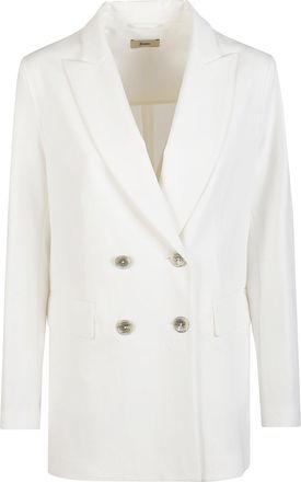Herno Double Breasted Tailored Cotton Blend Blazer
