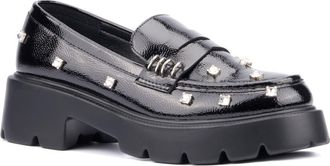 Olivia Miller Luscious Crystal Embellished Penny Loafer in Black at Nordstrom Rack, Size 7