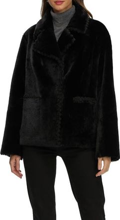 Gorski Reversible Genuine Shearling Jacket with Embroidered Trim in Black/black at Nordstrom, Size Medium