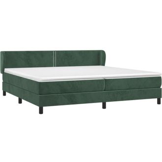 vidaXL Vidaxl - Cama Box Spring Con Colch&oacute;n Terciopelo Verde Oscuro 200x200 Cm
